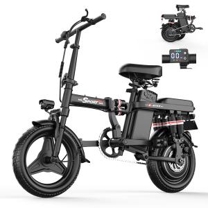 F12 Adult Ebike 500W Peak Motor Foldable 48V 15AH Electric Bicycle 25MPH 35Mile
