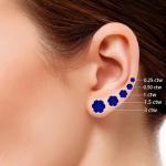 Blue Diamond 2.5CT Solitaire Stud Earrings Platinum Collection