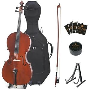 Cecilio CCO-500 Full Size Ebony Cello Bundle