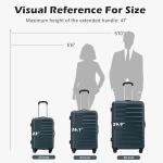 COOLIFE Expandable Suitcase 3pc Set with TSA Lock