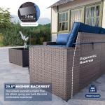 Kullavik 6PCS Outdoor Patio Sectional Sofa Set, Navy Blue