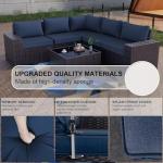Kullavik 6PCS Outdoor Patio Sectional Sofa Set, Navy Blue