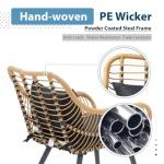 5 Piece Outdoor Wicker Furniture Set, Black