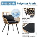 5 Piece Outdoor Wicker Furniture Set, Black