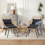 5 Piece Outdoor Wicker Furniture Set, Black