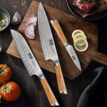 Professional Damascus Chef Knife Set with Ergonomic Handle