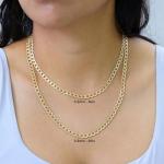 Nuragold 10k Yellow Gold Curb Link Pendant Necklace