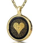 Gold Plated I Love You Necklace Multi-Language Pendant