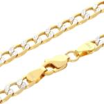14k Yellow Gold Cuban Chain Necklace Two Tone
