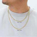 14k Yellow Gold Cuban Chain Necklace Two Tone