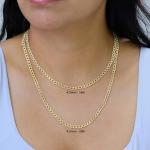 14k Yellow Gold Cuban Chain Necklace Two Tone