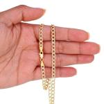 14k Yellow Gold Cuban Chain Necklace Two Tone