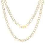 14k Yellow Gold Cuban Chain Necklace Two Tone