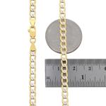 14k Yellow Gold Cuban Chain Necklace Two Tone