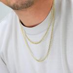 14k Yellow Gold Cuban Chain Necklace Two Tone