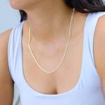 14k Yellow Gold Cuban Chain Necklace Two Tone