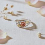 Blooms Rose Flower Ring, Sterling Silver, 12k Gold