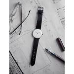 JUNGHANS Men's Max Bill Automatic White Dial Black Leather Strap Analog Watch 27/4700.02