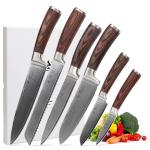 Wakoli Edib Damascus Chef Knife Set - 6pcs