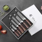 Wakoli Edib Damascus Chef Knife Set - 6pcs