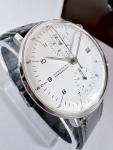 Junghans Max Bill Chronoscope 40mm Silver Stainless Steel Strap Men's Wristwatch