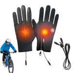 Heated Gloves for Men Women, Touchscreen Winter Warm Gloves for Cold Weather Work USB Powered, Electric Heating Mittens Waterproof Windproof Thermal Warm Winter Gifts for Skiing Cycling (Black M)