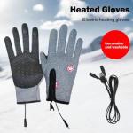 Heated Gloves for Men Women, Touchscreen Winter Warm Gloves for Cold Weather Work USB Powered, Electric Heating Mittens Waterproof Windproof Thermal Warm Winter Gifts for Skiing Cycling (Black M)