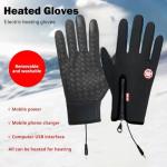 Heated Gloves for Men Women, Touchscreen Winter Warm Gloves for Cold Weather Work USB Powered, Electric Heating Mittens Waterproof Windproof Thermal Warm Winter Gifts for Skiing Cycling (Black M)