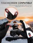 Supertrip Heated Gloves for Men Women, Rechargeable 7.4V 3000mAh Battery 22.2WH Heated Ski Gloves, 3M Thinsulate Waterproof Touchscreen Electric Heating Gloves - Skiing Motorcycle Hunting Outdoor Work