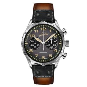 JUNGHANS Pilot Chronoscope Watch Matt Dark Grey