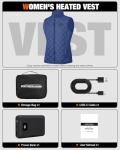 TRISTEAFF Womens Heated Vest With Battery Pack Included, Slim Fit Lightweight Quilted Warming Heating Vests For Women, Rechargeable Electric Down Puffer Gilet Jacket For Winter, Cycling