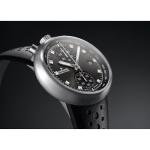 JUNGHANS 1972 Competition Watch – 45.5mm Automatic Chronograph Watch for Men, Automatic Movement, Stainless Steel Case, Leather Strap (27/4504.00) – Black Dial