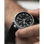 JUNGHANS 1972 Competition Watch – 45.5mm Automatic Chronograph Watch for Men, Automatic Movement, Stainless Steel Case, Leather Strap (27/4504.00) – Black Dial