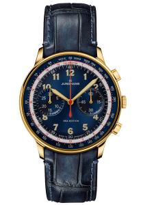 Junghans 27/5580.02 Telemeter Edition USA Blue Gold Tone Chronograph Automatic