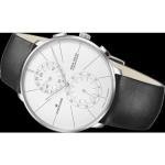 JUNGHANS Meister fein Chronoscope MEGA Solar | Black Leather Strap | Sapphire Crystal Glass | 40MM | 59/4200.00
