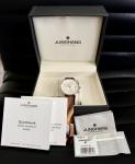 Junghans Form C Silver Dial Chronograph Watch 041/4771.00 EUC w/New Leather Band