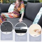 9Pcs-A Dark Grey Outdoor Sectional Set with Fire Pit