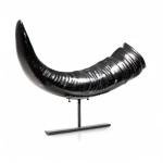 Skull Bliss: Authentic Buffalo Horn on Stand - Norse/Viking Decor