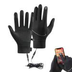 Anokia Heated Gloves for Men and Women, Lightweight Winter Electric Gloves, Warm Waterproof Touch Screen Glove for Walking, Riding, Cycling, Running and Driving (Black, X-Large)