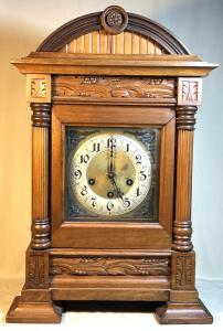 ANTIQUE JUNGHANS WESTMINSTER CHIME MANTEL CLOCK RUNNING CONDITION 1907 CHERRY?