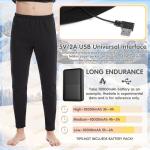 Heated Pants for Men Women, 16 Zones Electric Heating Long Johns Thermal Underwear Legging for Hunting, Motorcycle,M,Women