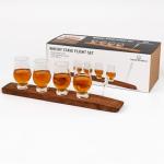VIP Crystal Bourbon Glass Flight Set with Oak Barrel Stave