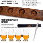 VIP Crystal Bourbon Glass Flight Set with Oak Barrel Stave