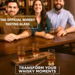 VIP Crystal Bourbon Glass Flight Set with Oak Barrel Stave