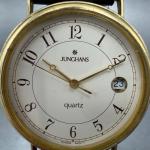 Junghans Watch Men 32mm Cream Dial Gold Tone Date Round 0W-J-1005M New Battery