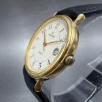 Junghans Watch Men 32mm Cream Dial Gold Tone Date Round 0W-J-1005M New Battery