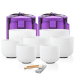 CVNC Quartz Crystal Singing Bowls Set with Carrying Case