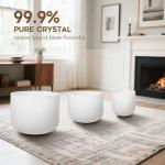 CVNC Set of 3 Frosted Chakra Quartz Crystal Bowls