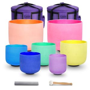 Chakra Tuned 432hz Set: 7 Color Crystal Bowls