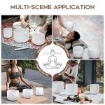 CVNC Set of 3 Frosted Chakra Quartz Crystal Bowls